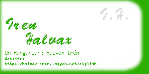 iren halvax business card